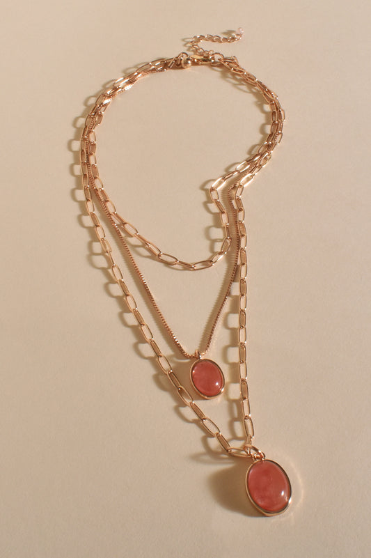 Briony Necklace - Pink/Gold