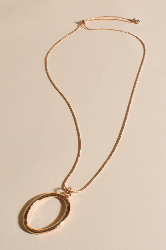 Dion Oval Pendant Necklace - Gold