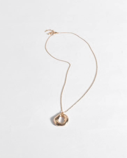 Long Ring Drop Pendant Necklace - Gold