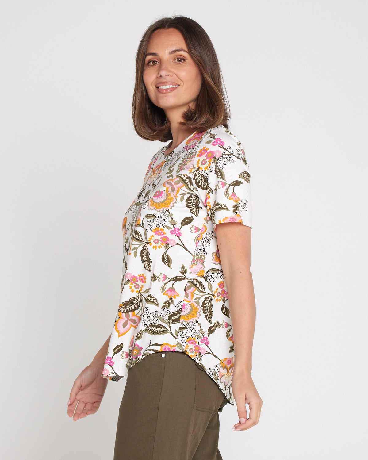 Ava Cotton & Modal Tee - Summer Jacobean Floral