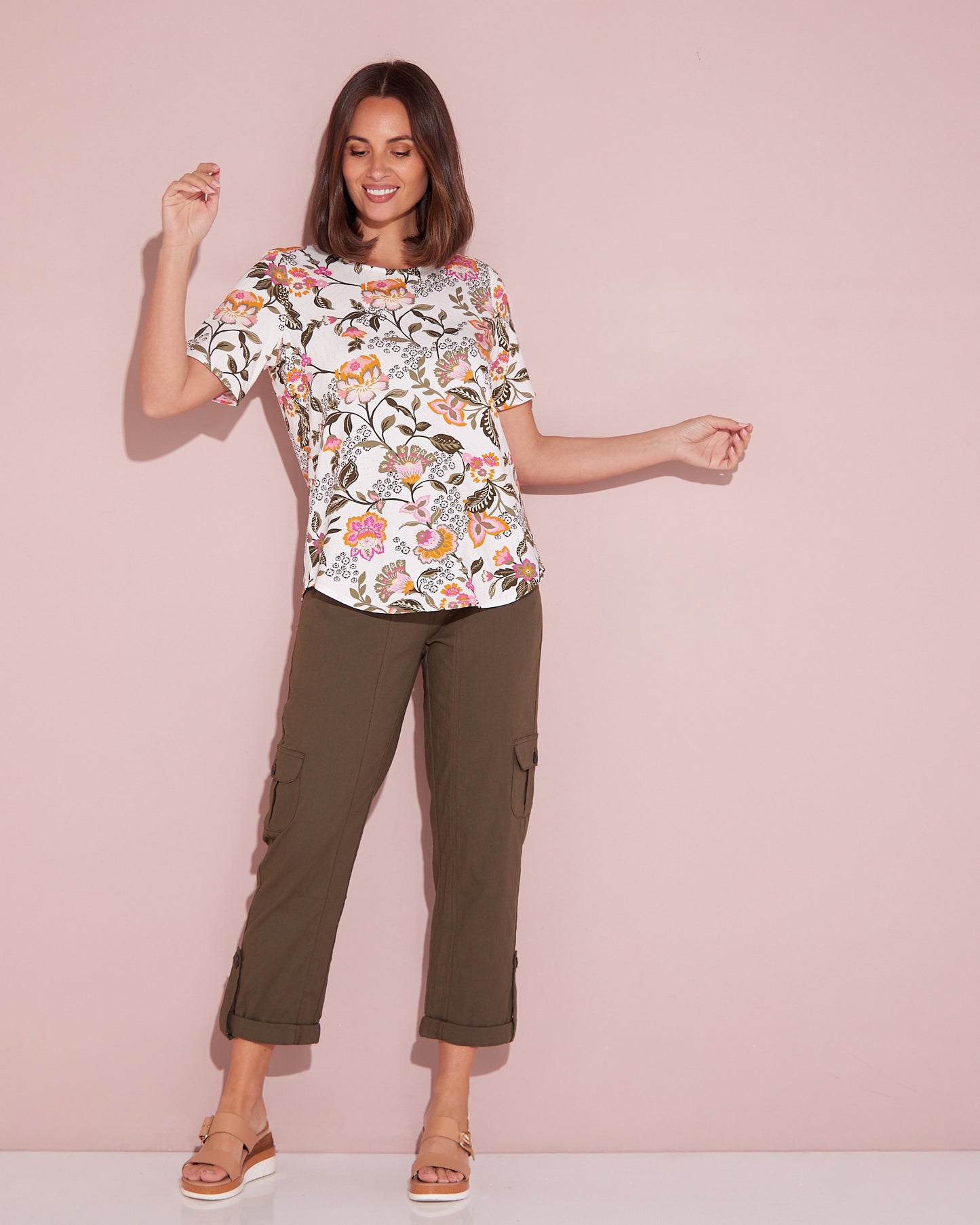 Ava Cotton & Modal Tee - Summer Jacobean Floral