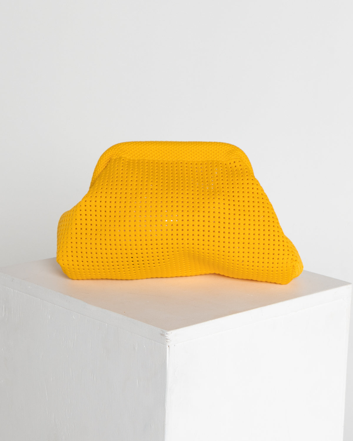 Adelaide Perforated Knit Clutch - Golden Yellow