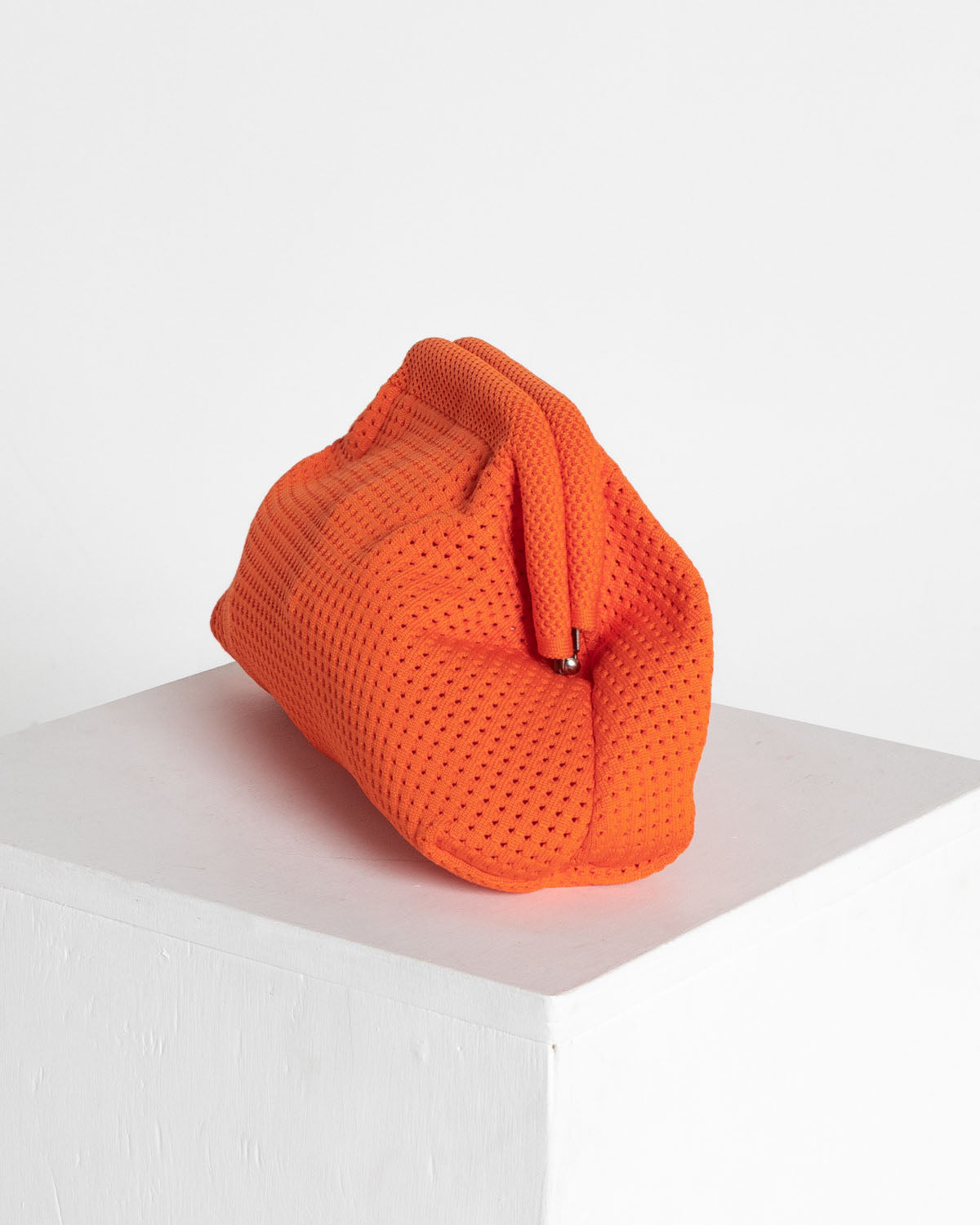 Adelaide Perforated Knit Clutch - Orange