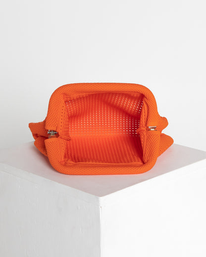 Adelaide Perforated Knit Clutch - Orange