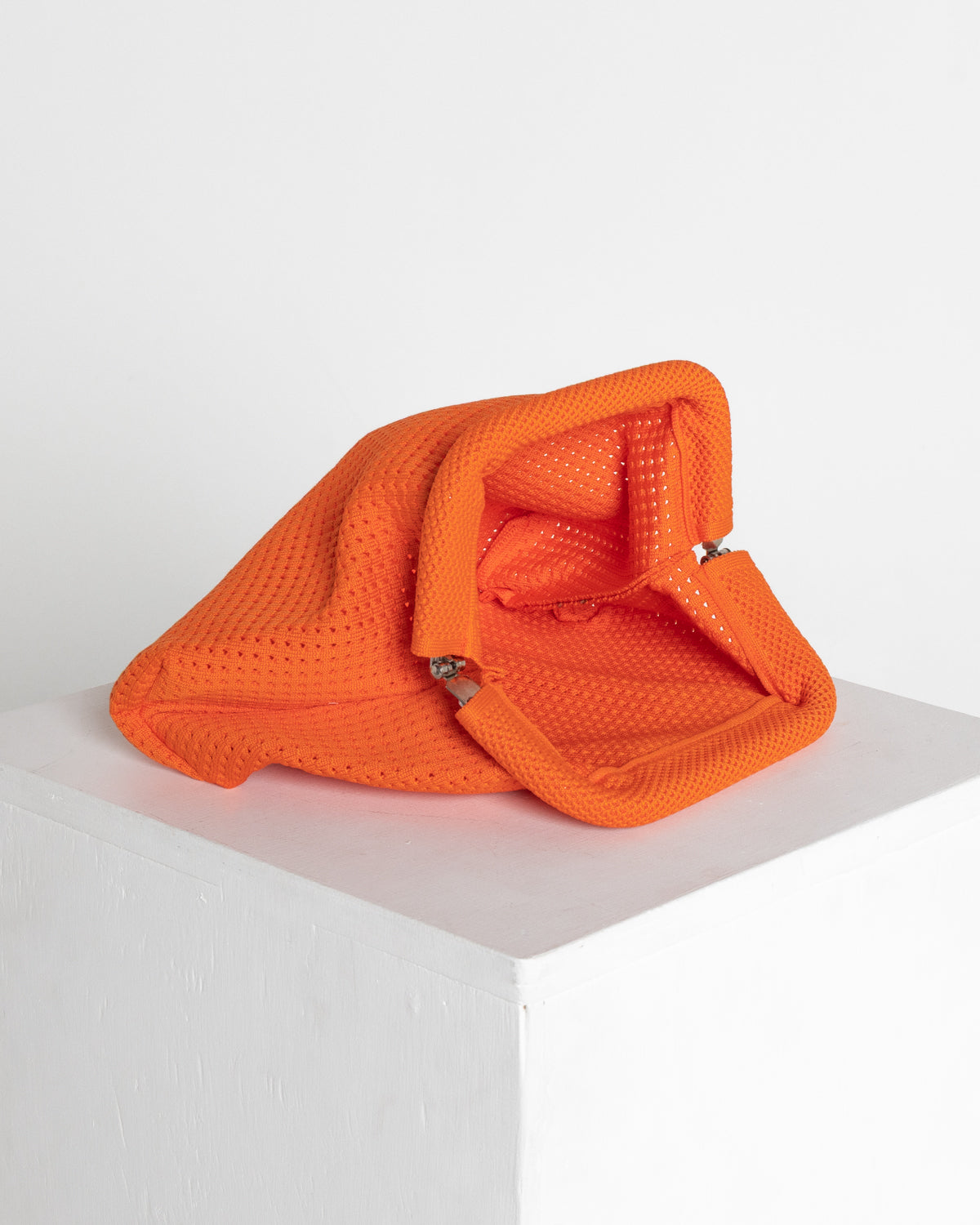 Adelaide Perforated Knit Clutch - Orange