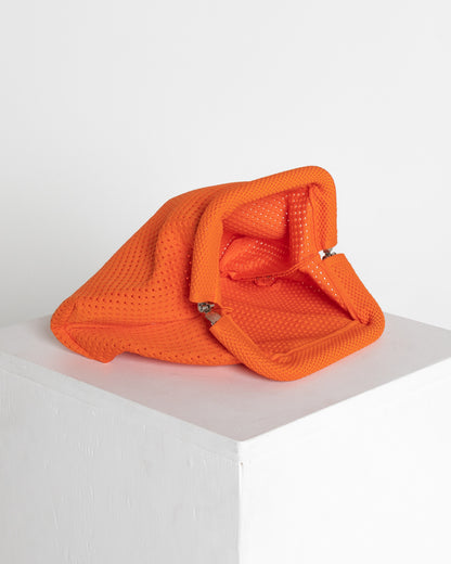 Adelaide Perforated Knit Clutch - Orange