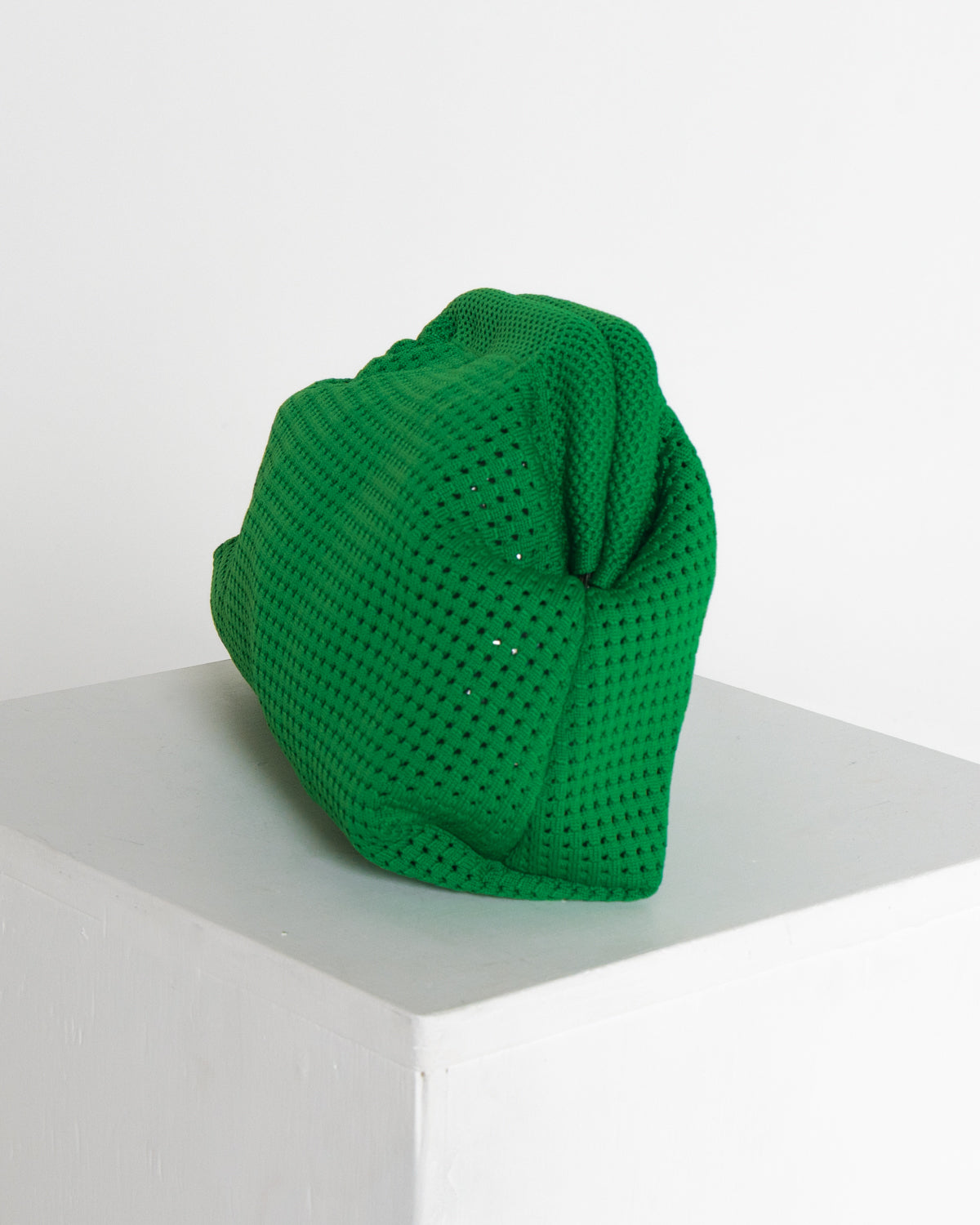 Adelaide Perforated Knit Clutch - Emerald Green