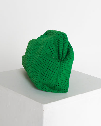 Adelaide Perforated Knit Clutch - Emerald Green