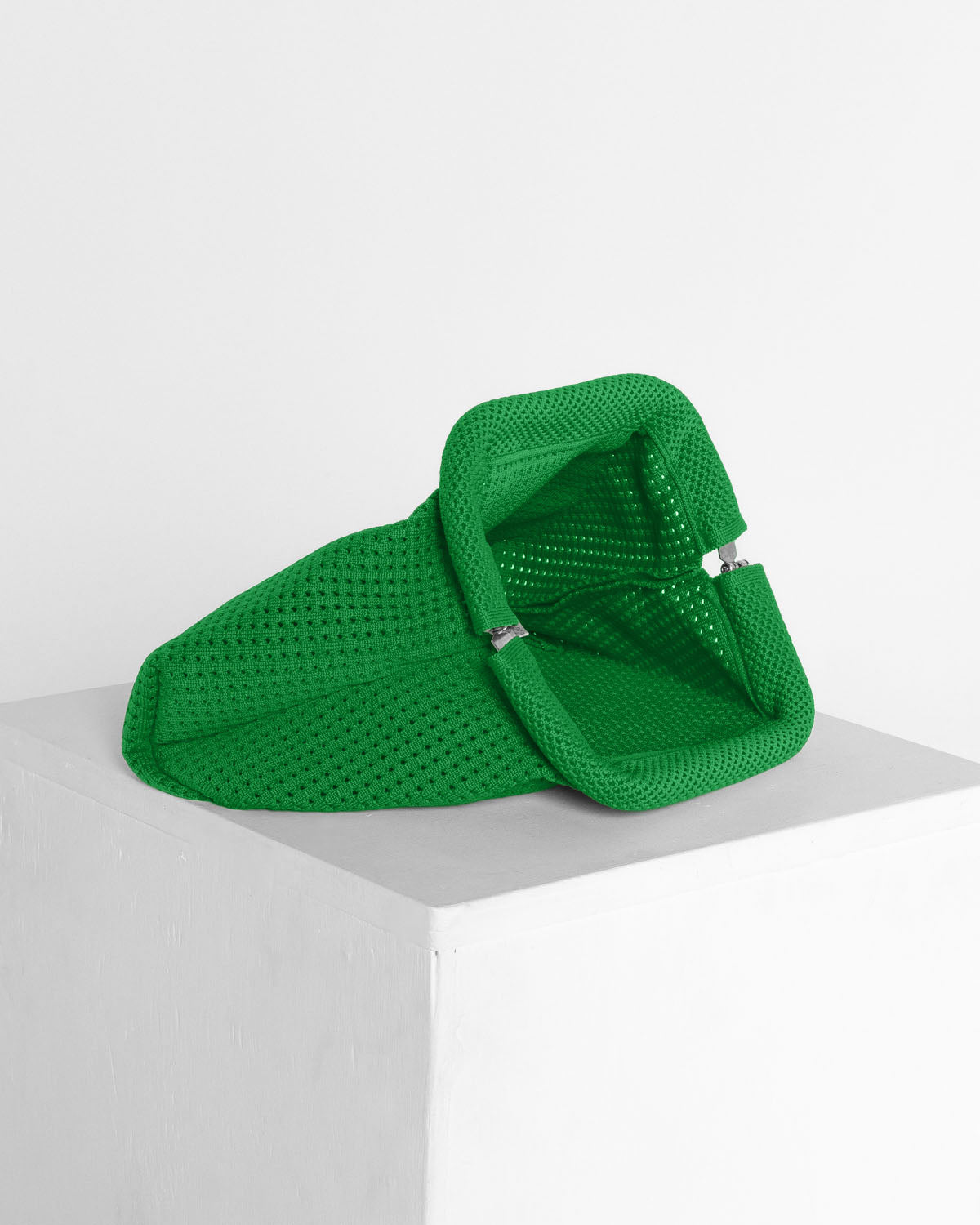 Adelaide Perforated Knit Clutch - Emerald Green