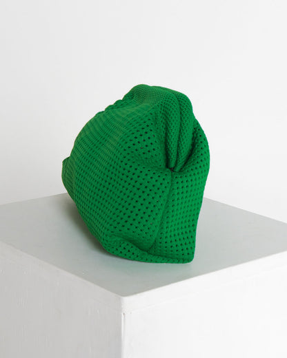 Adelaide Perforated Knit Clutch - Emerald Green