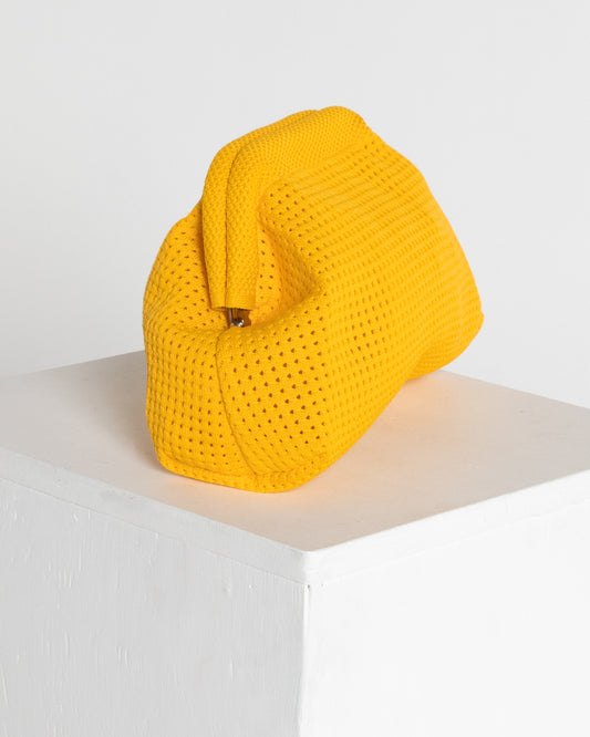 Adelaide Perforated Knit Clutch - Golden Yellow