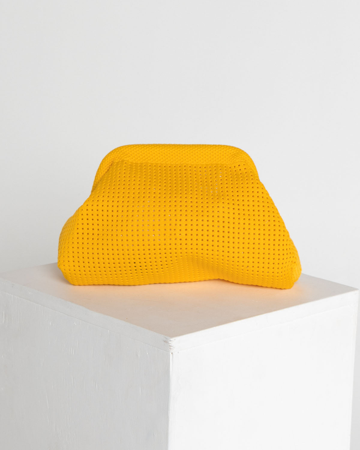Adelaide Perforated Knit Clutch - Golden Yellow