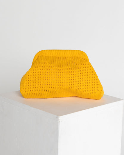 Adelaide Perforated Knit Clutch - Golden Yellow