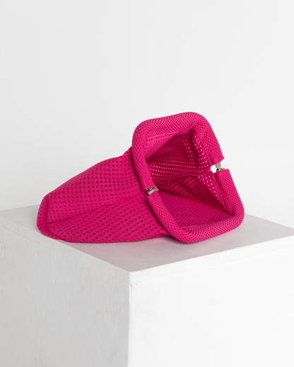 Adelaide Perforated Knit Clutch - Hot Pink