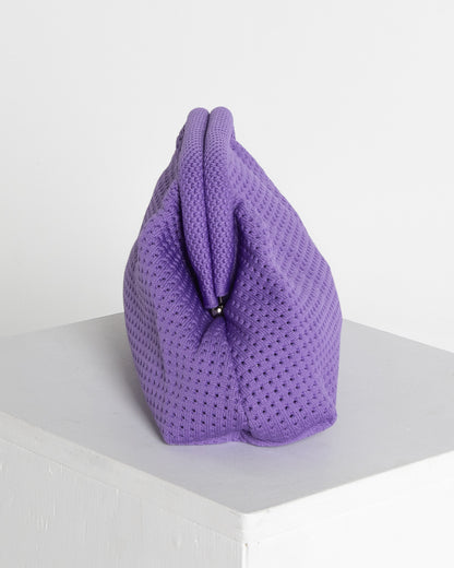 Adelaide Perforated Knit Clutch - Lavender