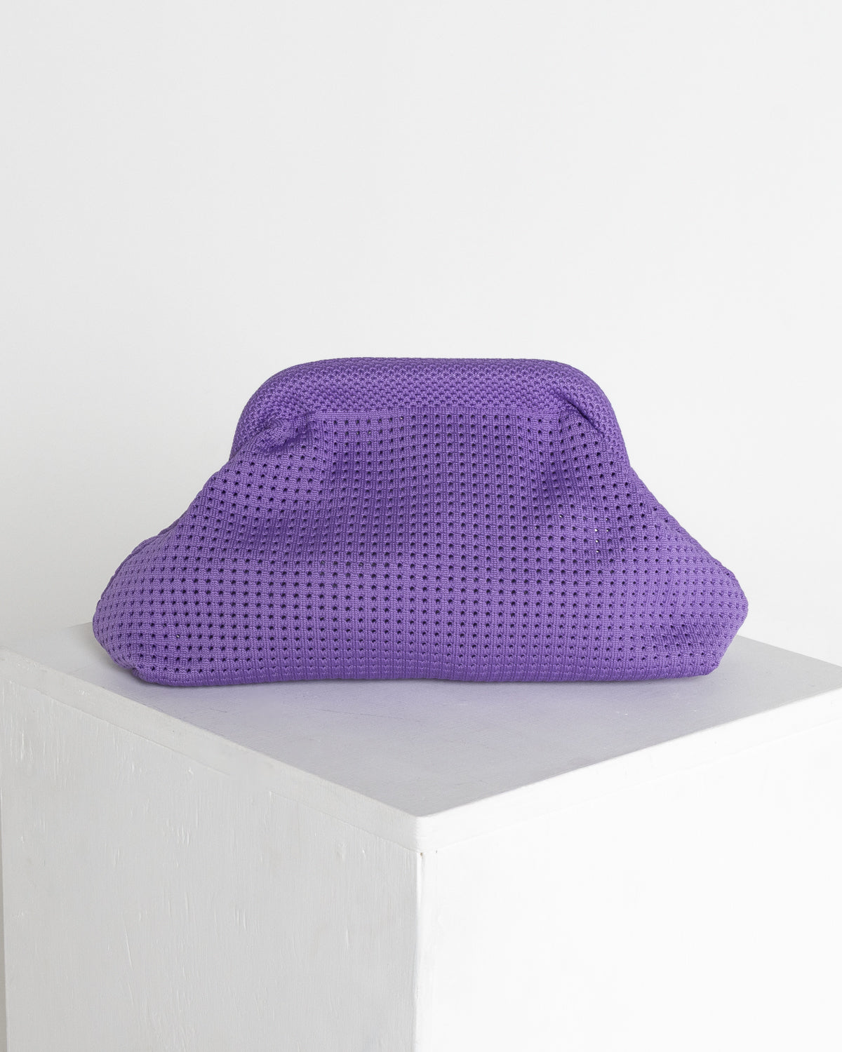 Adelaide Perforated Knit Clutch - Lavender