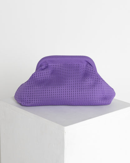 Adelaide Perforated Knit Clutch - Lavender