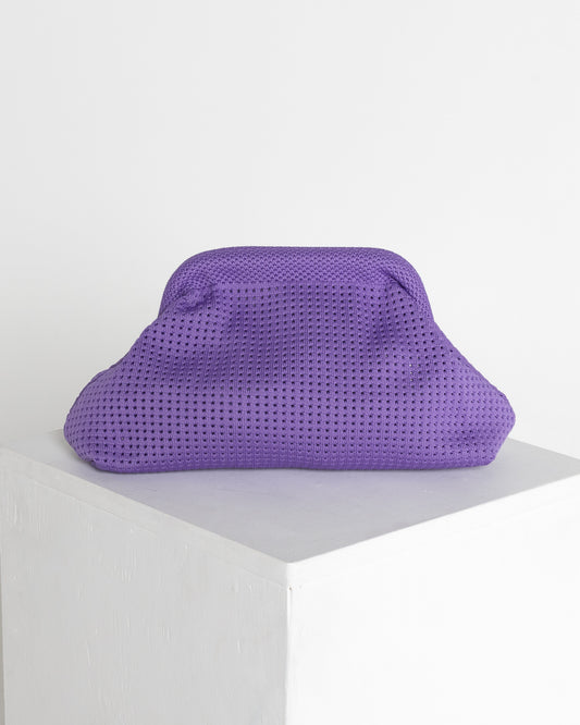 Adelaide Perforated Knit Clutch - Lavender