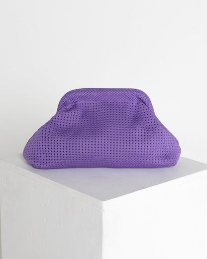 Adelaide Perforated Knit Clutch - Lavender