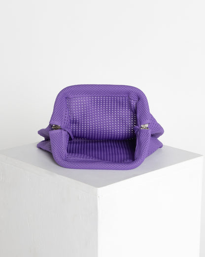 Adelaide Perforated Knit Clutch - Lavender