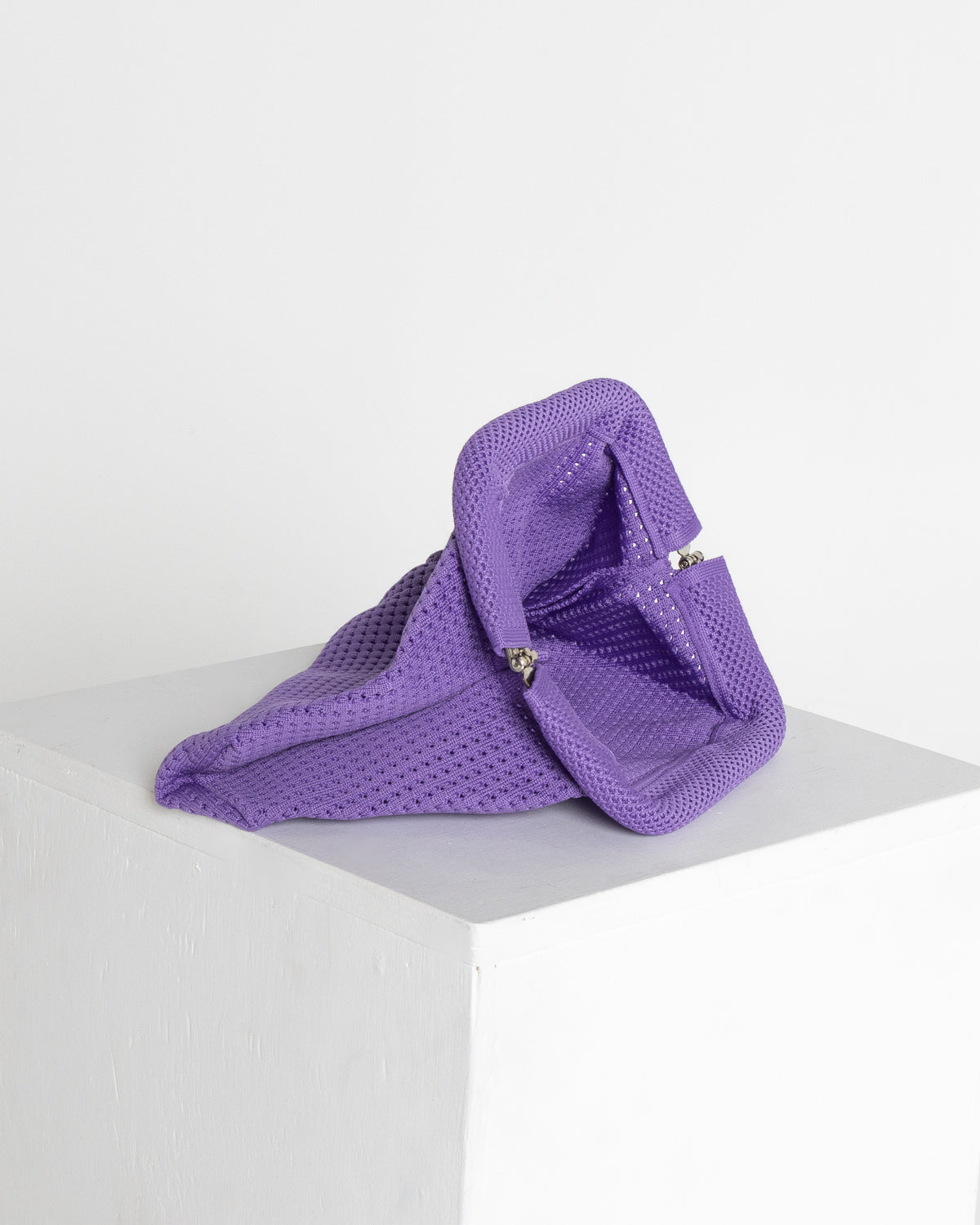 Adelaide Perforated Knit Clutch - Lavender