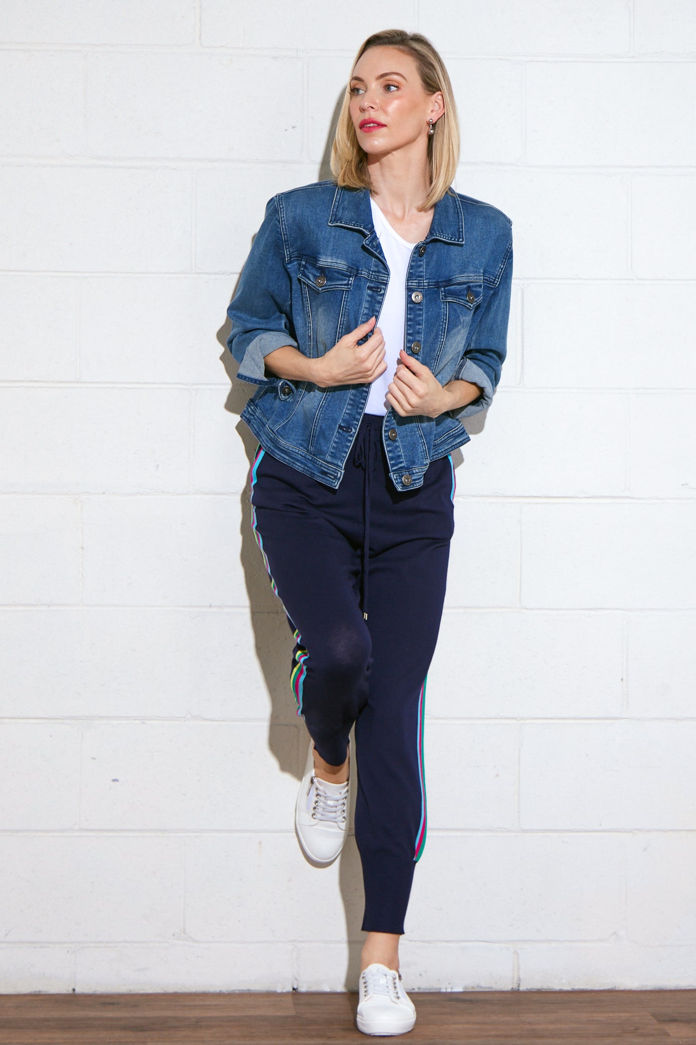 Carolyn Denim Jacket Denim Cafe Latte Stretch Denim Jacket TULIO Fashion