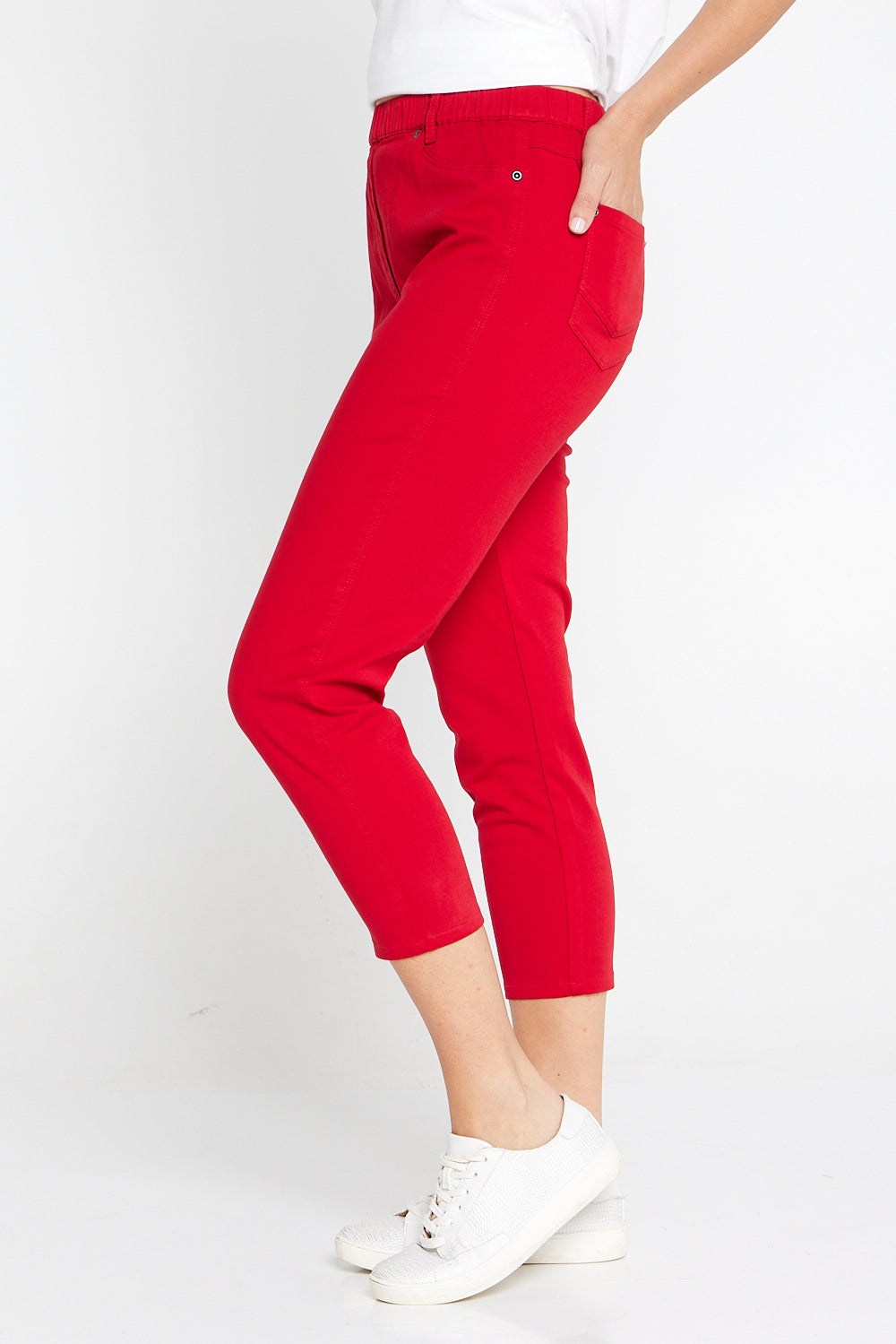 TERRY TOWELLING - CAPRI PANT - ROSSO – TERRY-TOWELLING