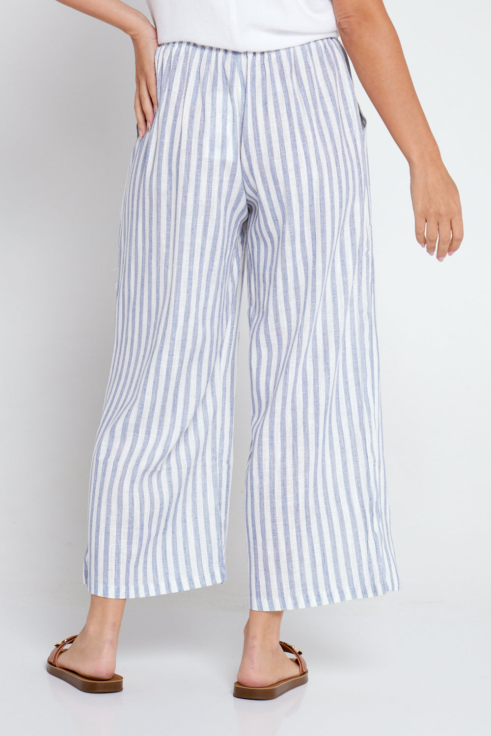 Grey and sale white striped pants