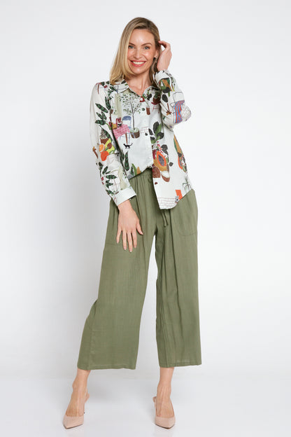 Aiko Linen Pants - Khaki