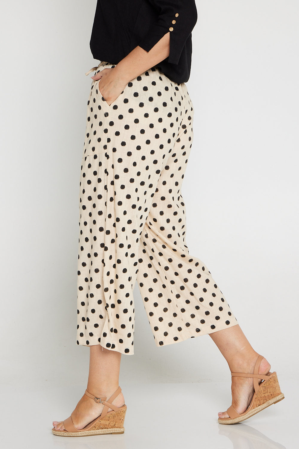Aiko Linen Pants - Cream/Black Spot – TULIO Fashion