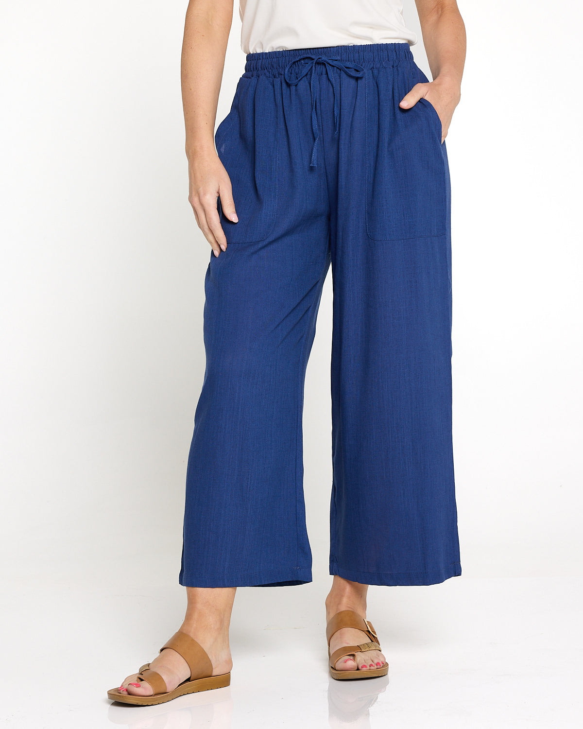 Aiko Linen Pants - Denim Blue