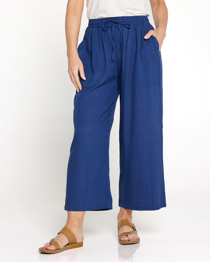 Aiko Linen Pants - Denim Blue
