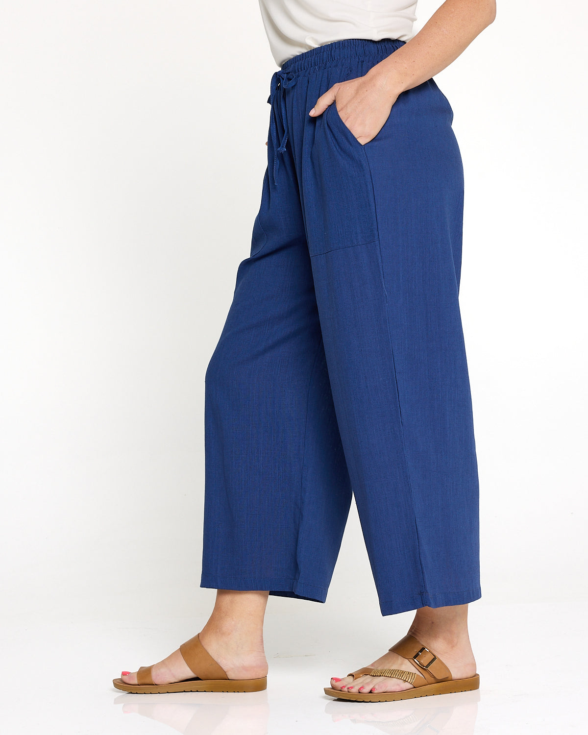 Aiko Linen Pants - Denim Blue