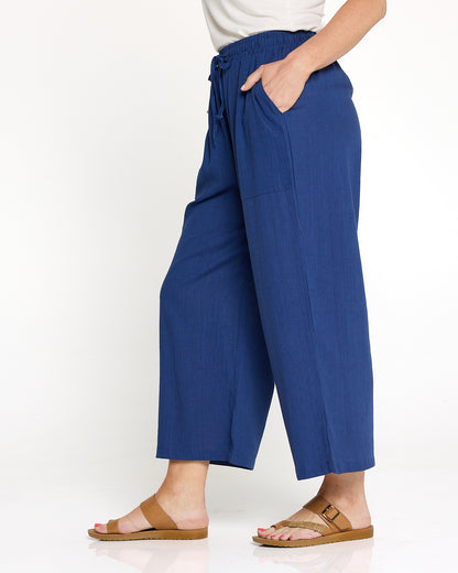 Aiko Linen Pants - Denim Blue