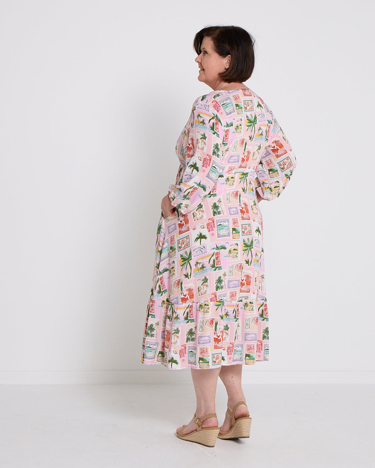 Ainsley Dress - Tropical Peach Postcard