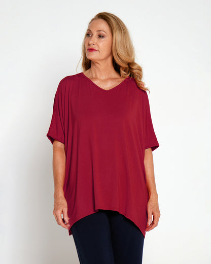 Alana Bamboo Top - Maroon