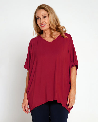 Alana Bamboo Top - Maroon