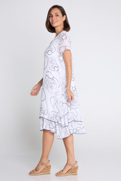 Albany Dress - White/Black