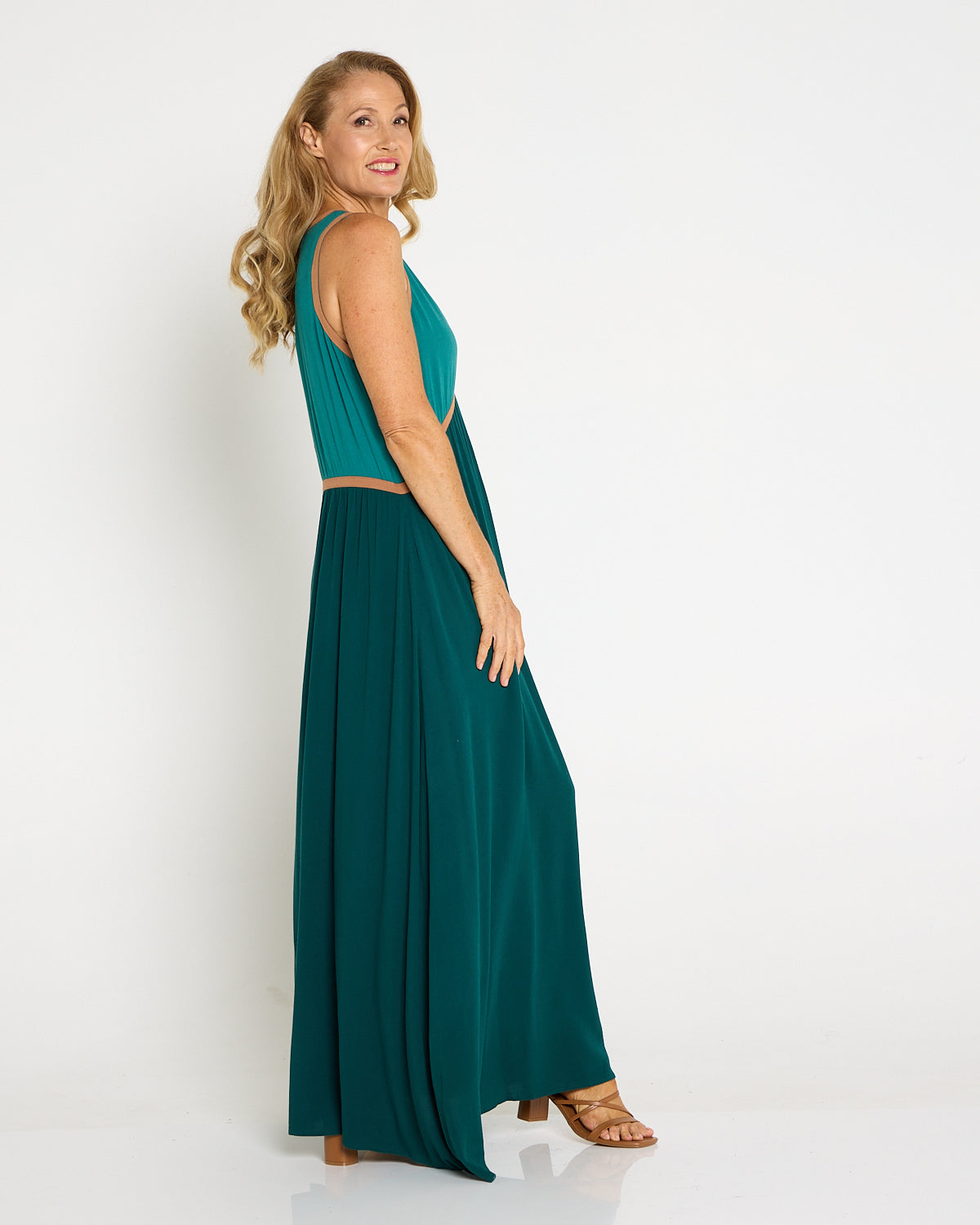 Alegria Splice Maxi Dress - Teal