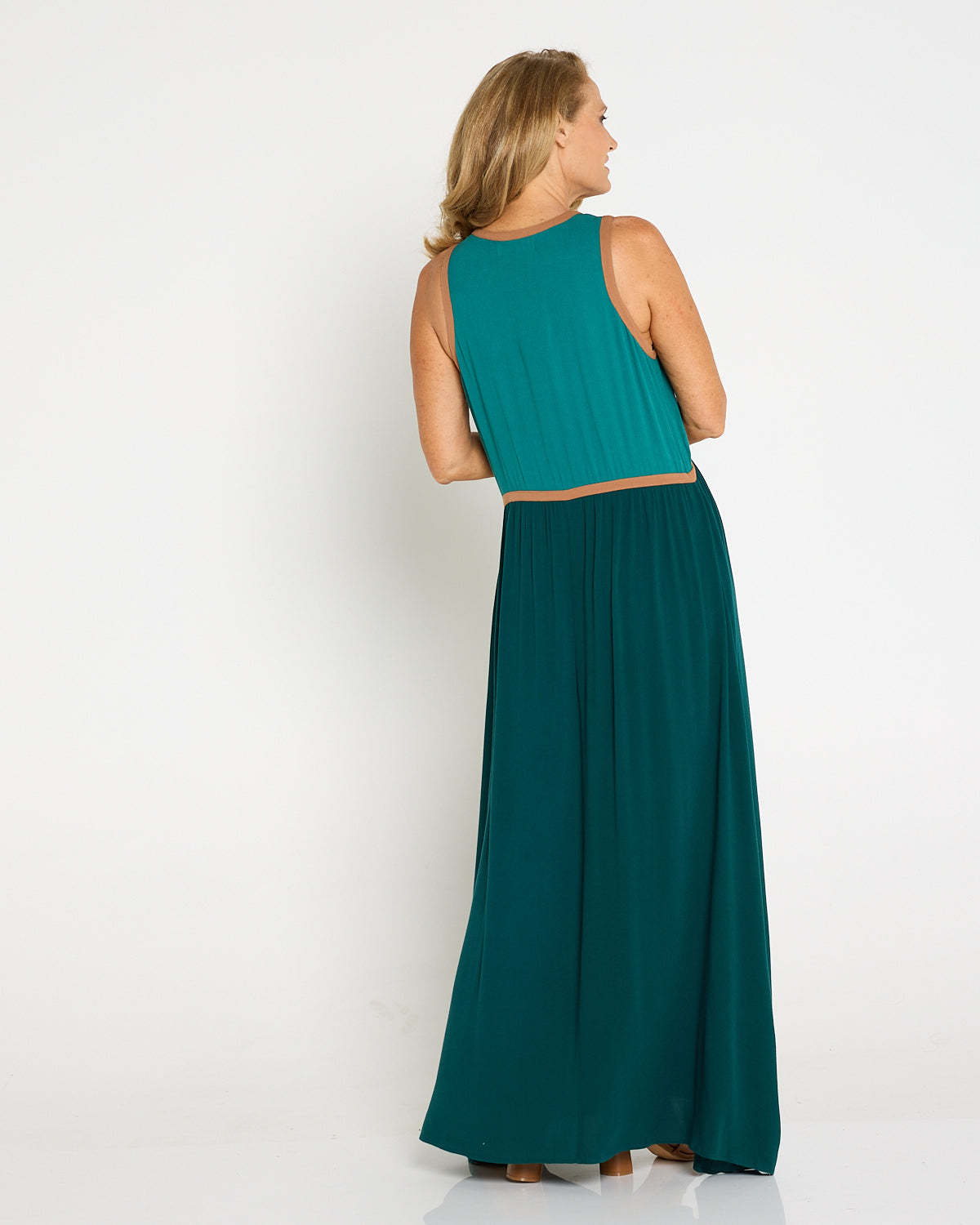 Alegria Splice Maxi Dress - Teal