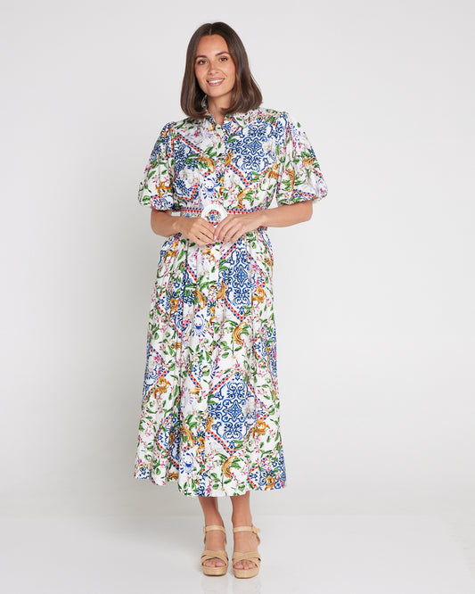 Amira Shirt Dress - Jasmine Courtyard