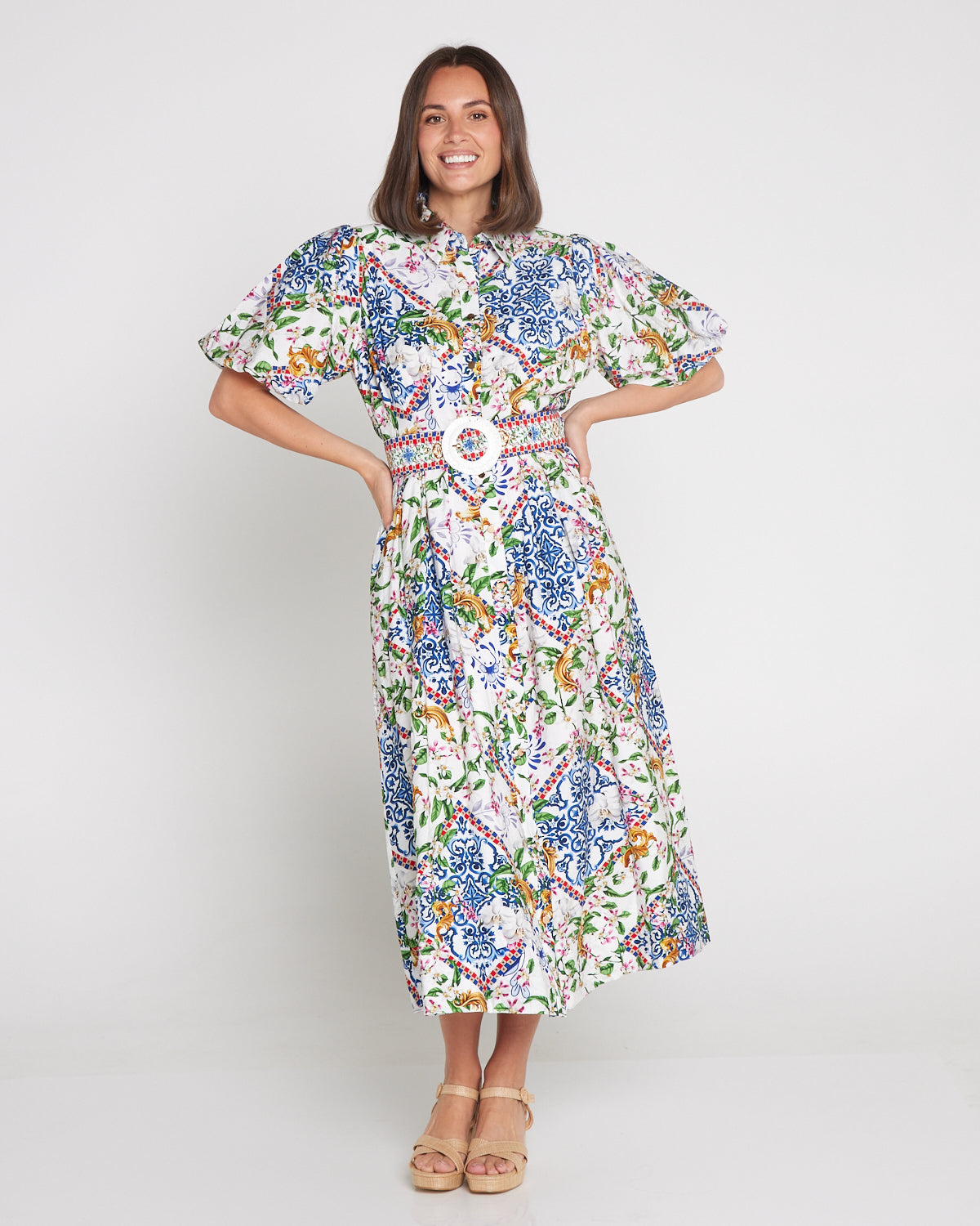 Amira Shirt Dress - Jasmine Courtyard