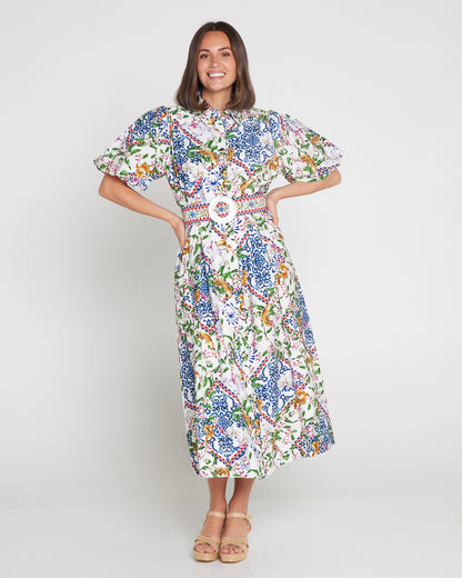 Amira Shirt Dress - Jasmine Courtyard