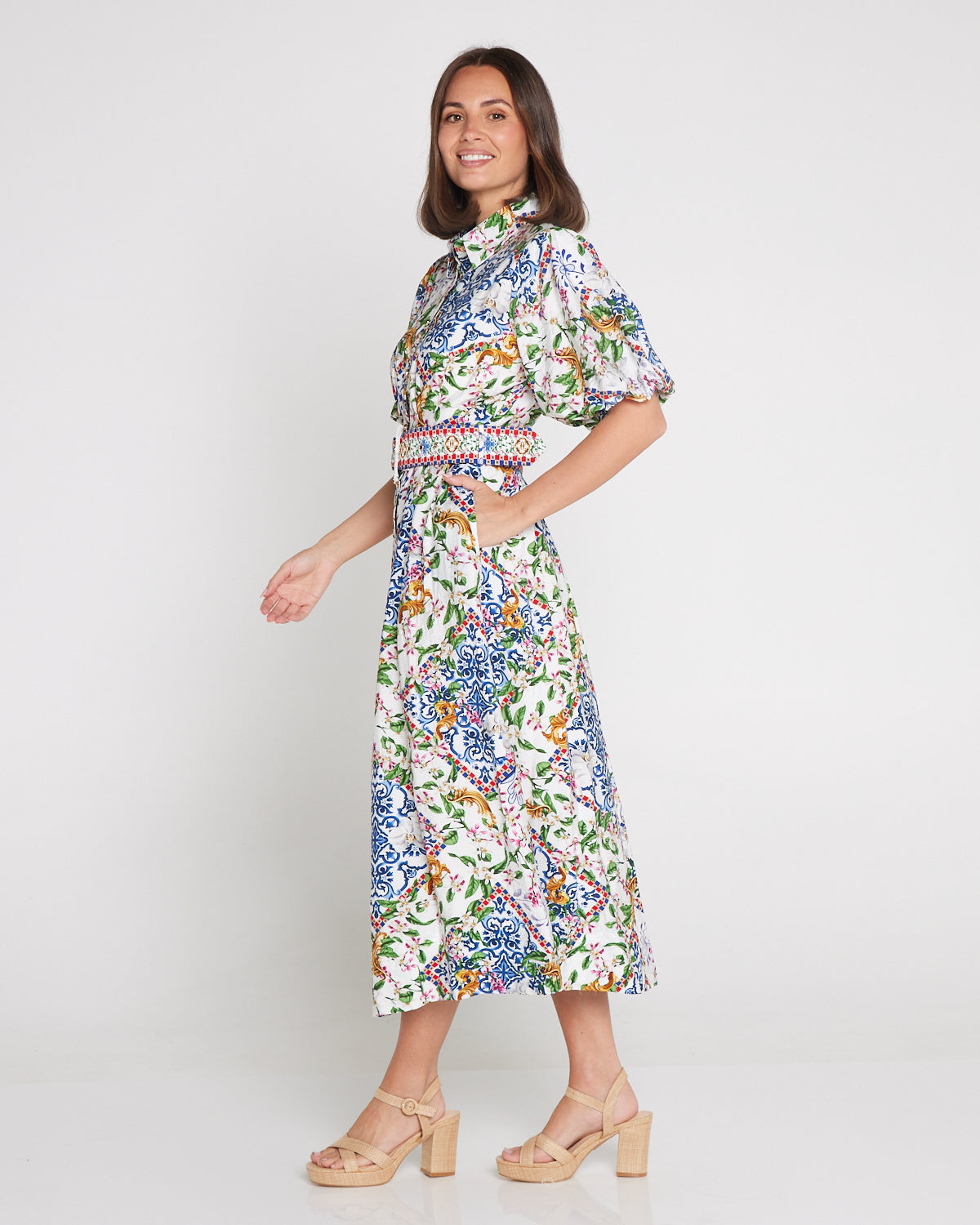 Amira Shirt Dress - Jasmine Courtyard