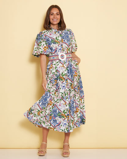 Amira Shirt Dress - Jasmine Courtyard