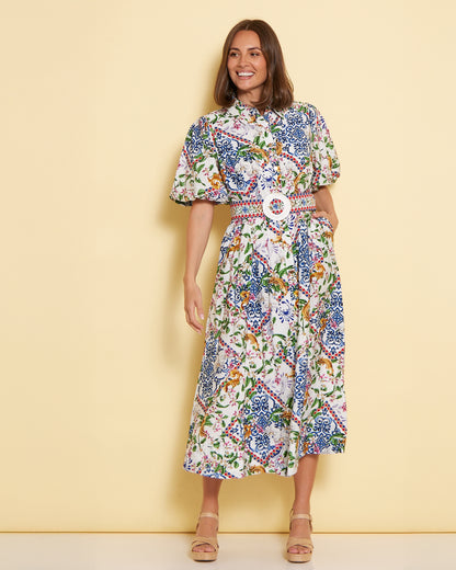 Amira Shirt Dress - Jasmine Courtyard