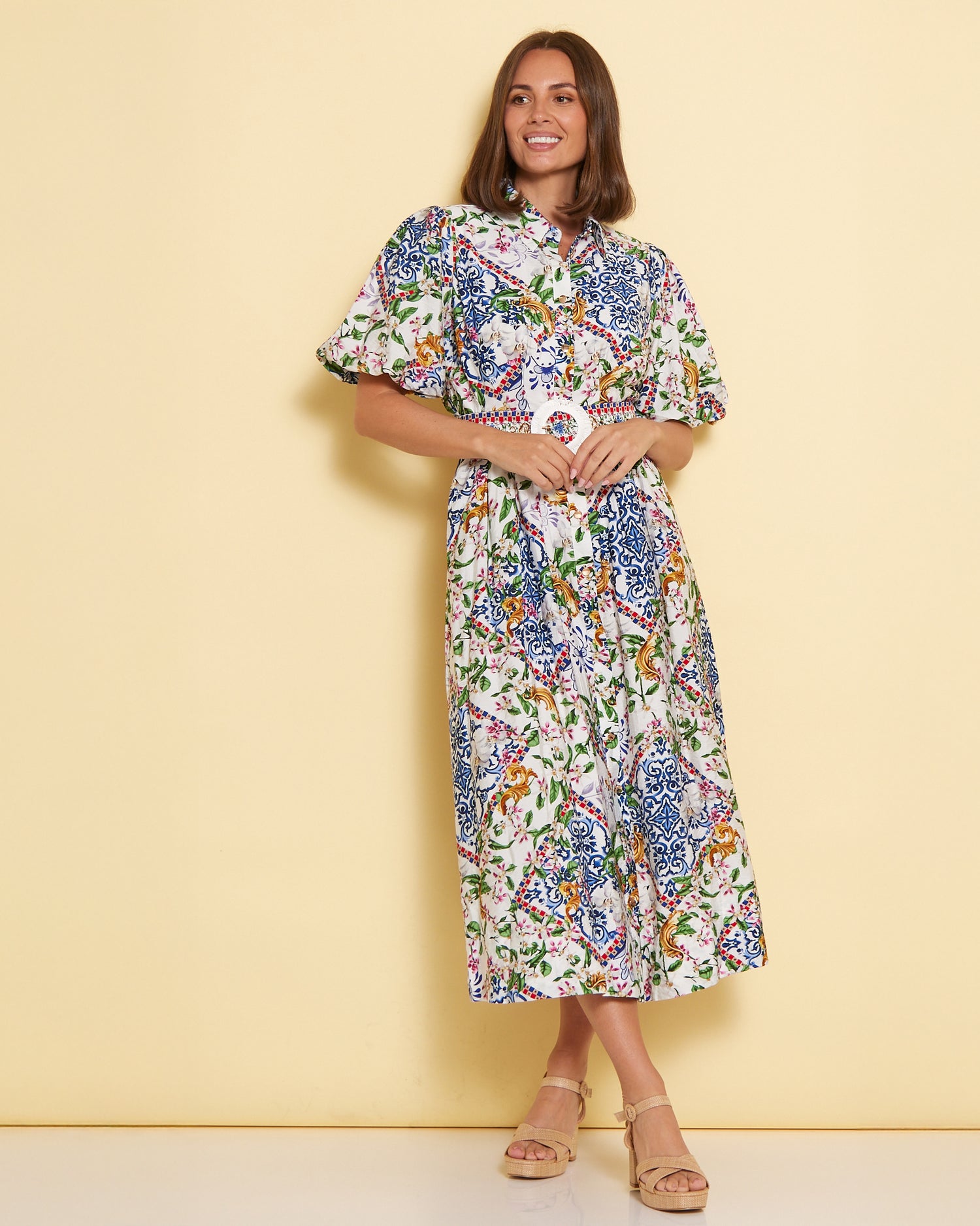 Amira Shirt Dress - Jasmine Courtyard
