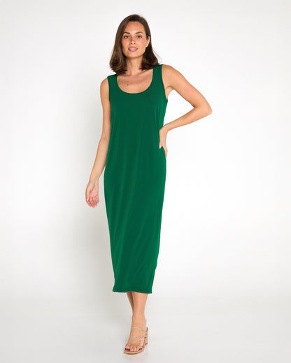 Amy Midi Stretch Slip - Emerald