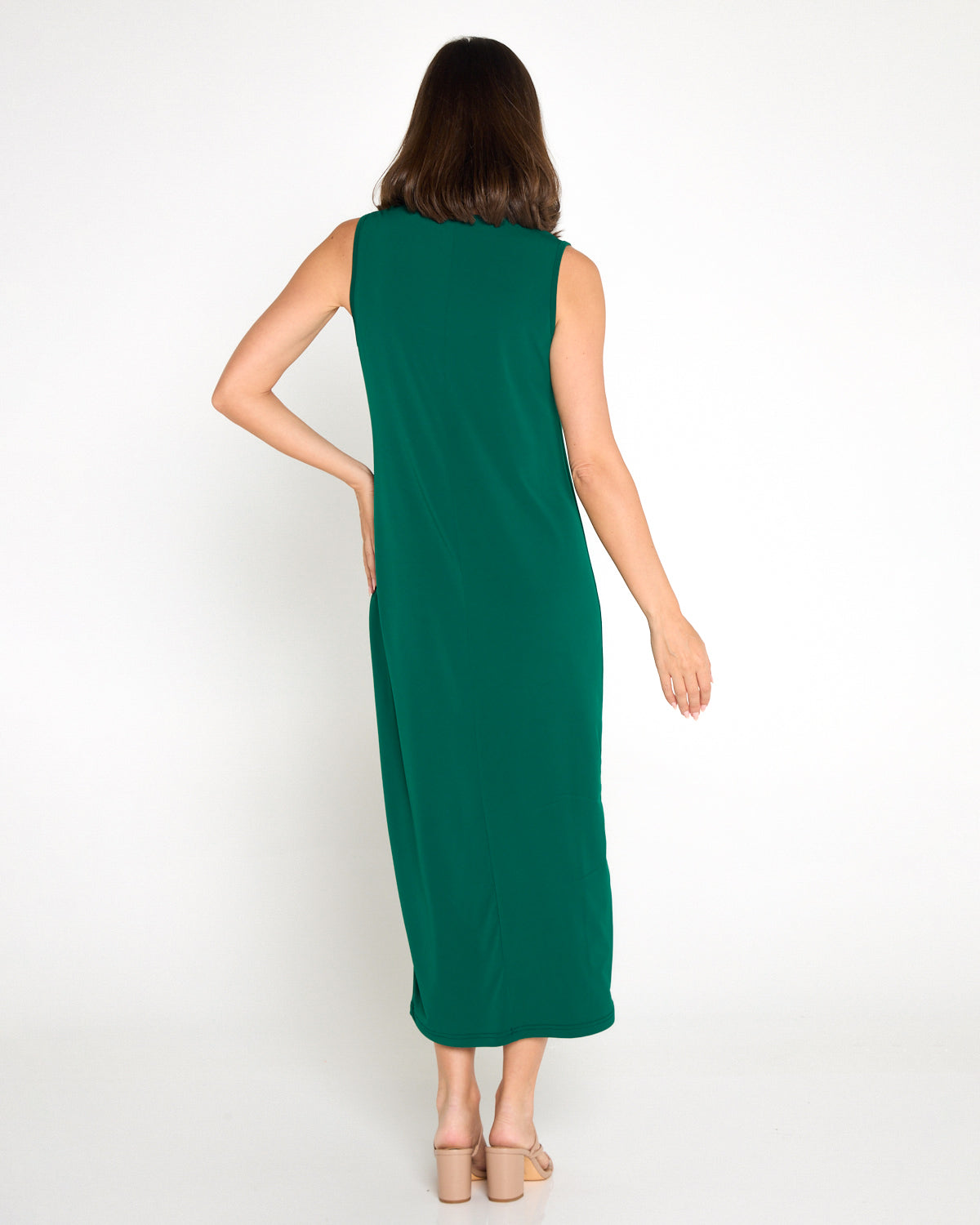 Amy Midi Stretch Slip - Forest