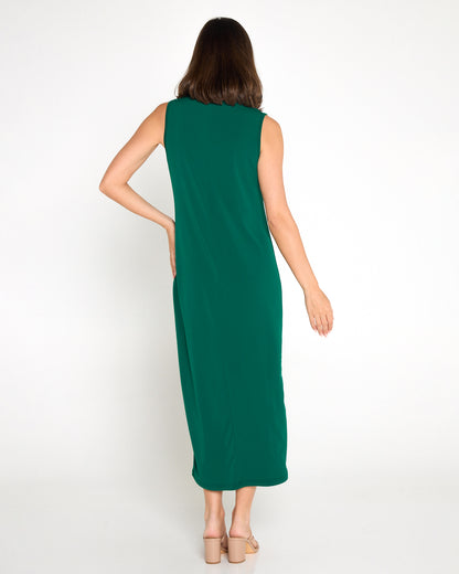 Amy Midi Stretch Slip - Forest